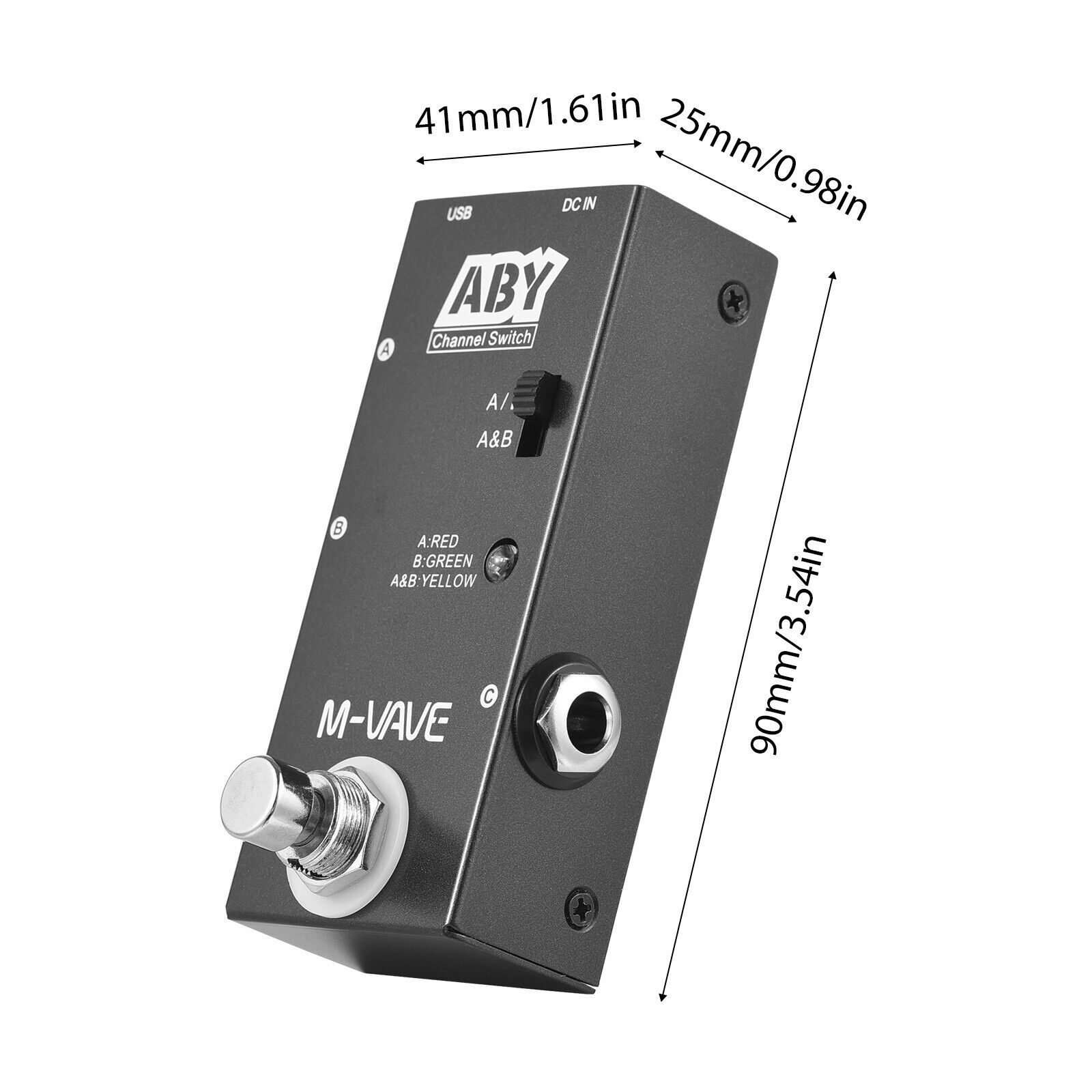 Electric Guitar Effect Pedal ABY Line Channel Pedal with Bonus Patch Cables - ABYP014015M - model ABY