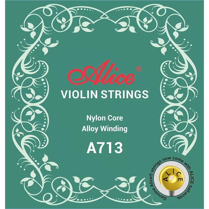 Alice A713 Violin Strings Set - Synthetic Nylon Core - Full Size 4/4