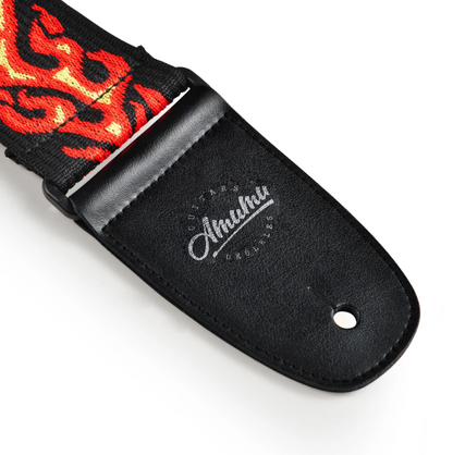 Amumu PET03J Red Flame Guitar Strap