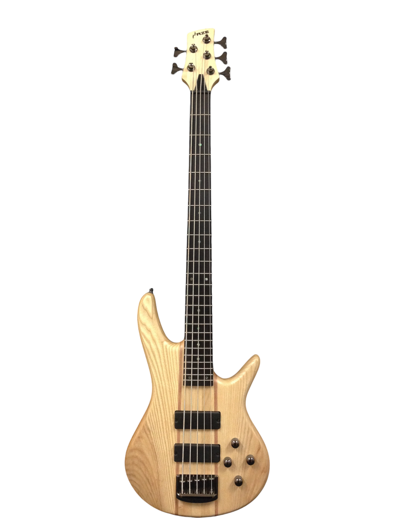 Haze 5-String Active Humbucker Solid Walnut WR Electric Bass Guitar - Natural B337N