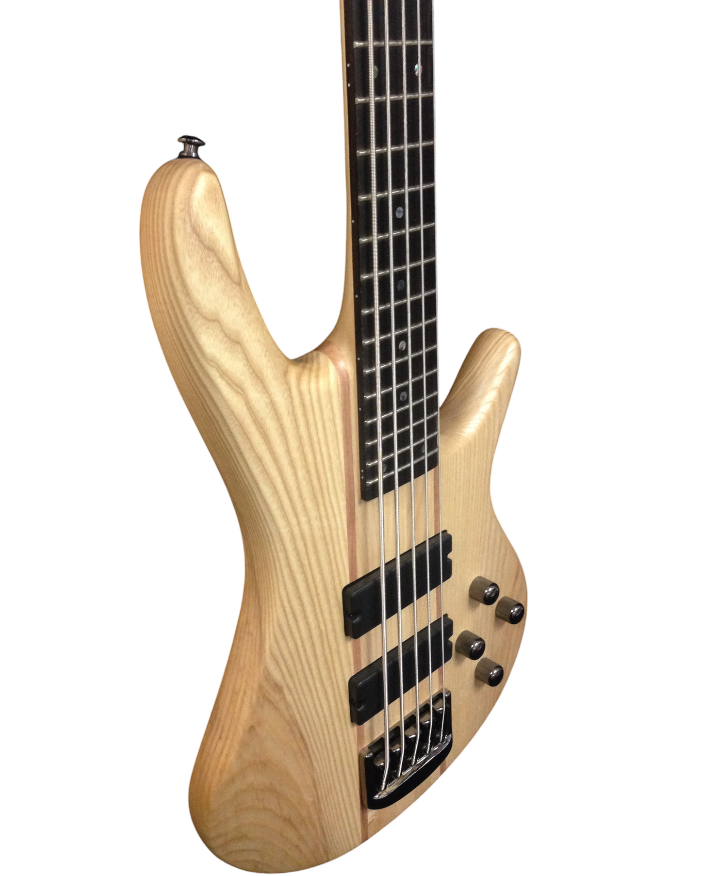 Haze 5-String Active Humbucker Solid Walnut WR Electric Bass Guitar - Natural B337N