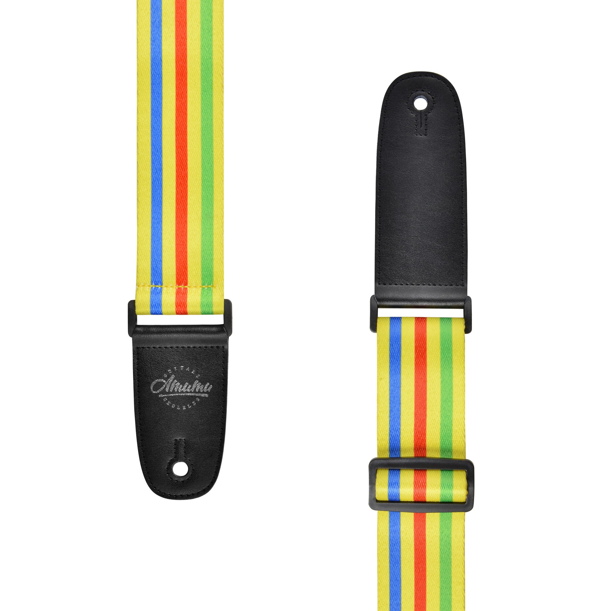Amumu PC02P Stripe Guitar Strap Yellow Polyester Cotton