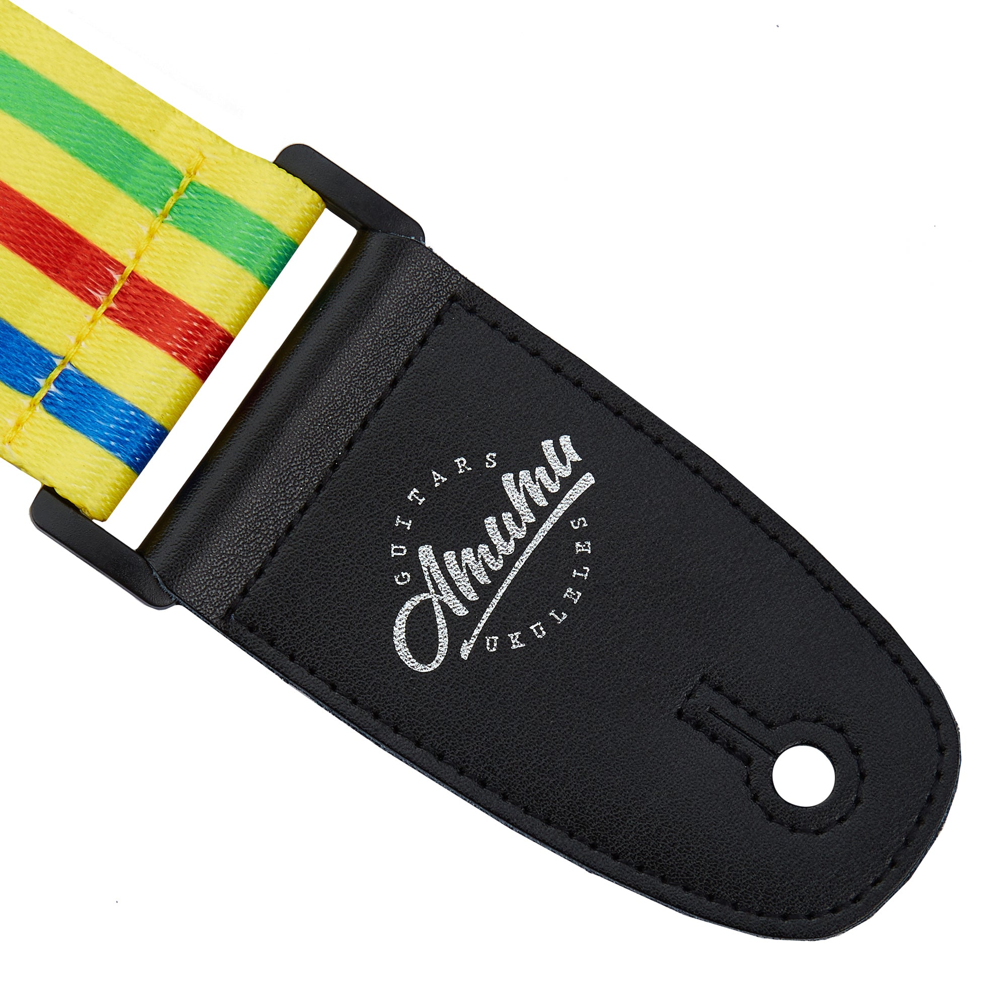 Amumu PC02P Stripe Guitar Strap Yellow Polyester Cotton