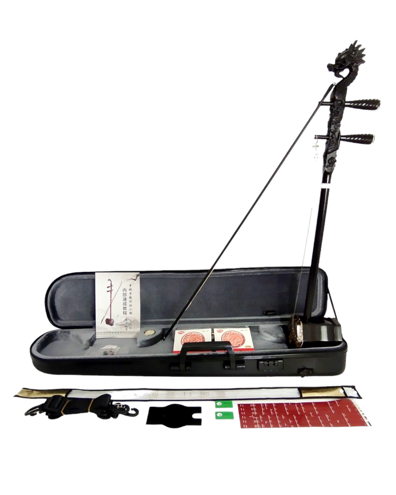 RWD850 Black Rosewood Dragon Chinees Erhu with Hardcase