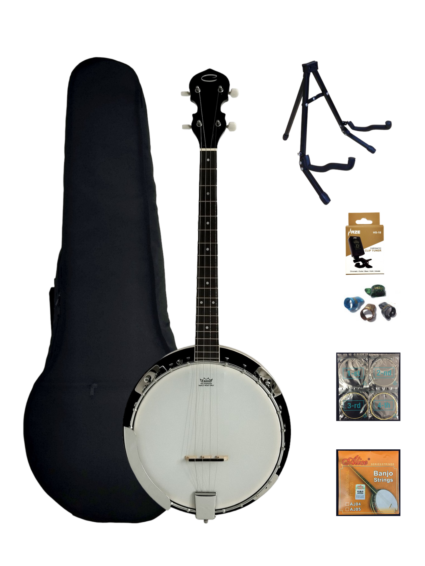 Caraya 4-String Mahogany Body Resonator Tenor Banjo 19 fret - Natural BJ004EQ1