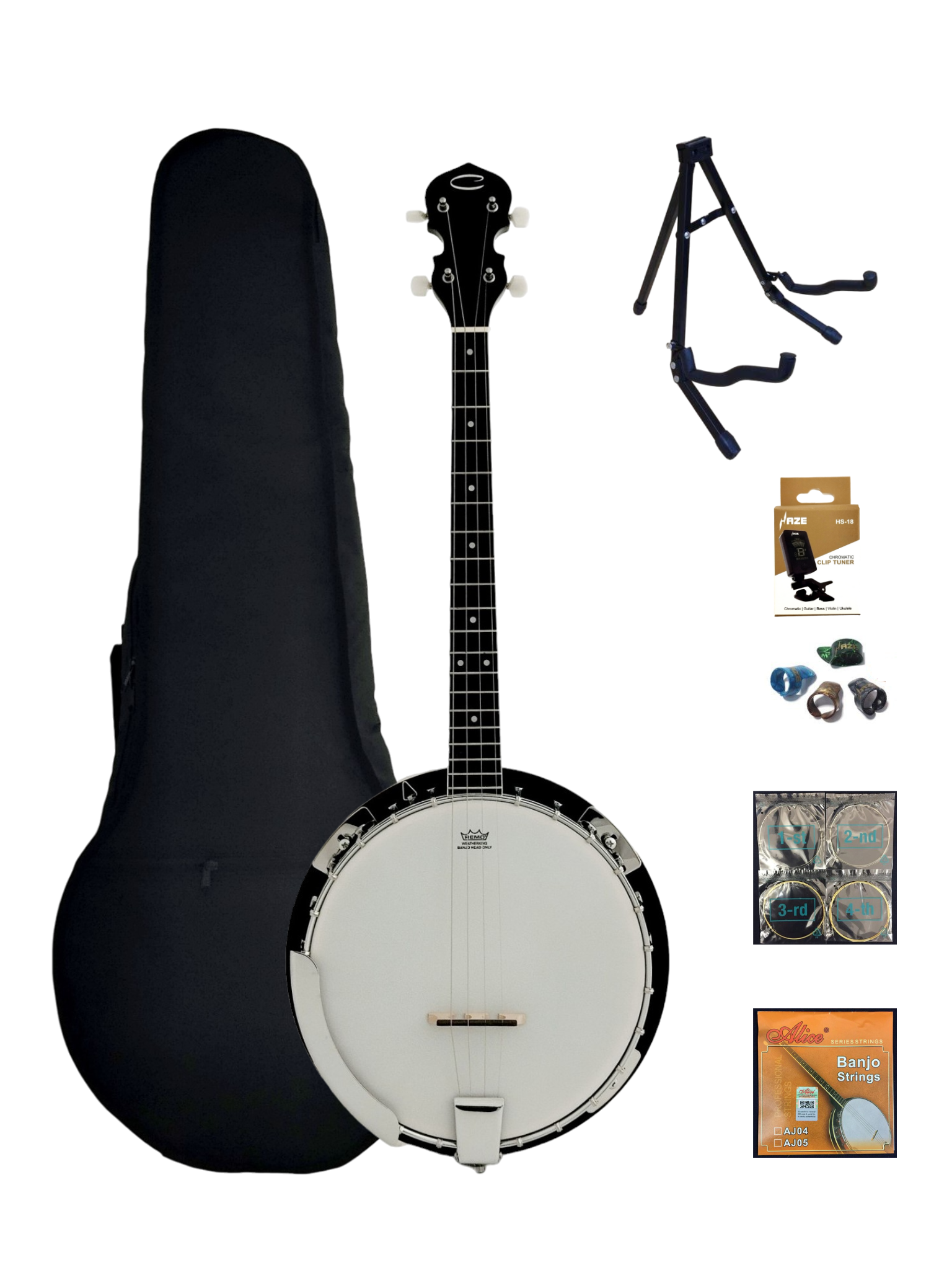 Caraya 4-String Mahogany Body Resonator Tenor Banjo with 19 fret - Natural BJ004EQ2