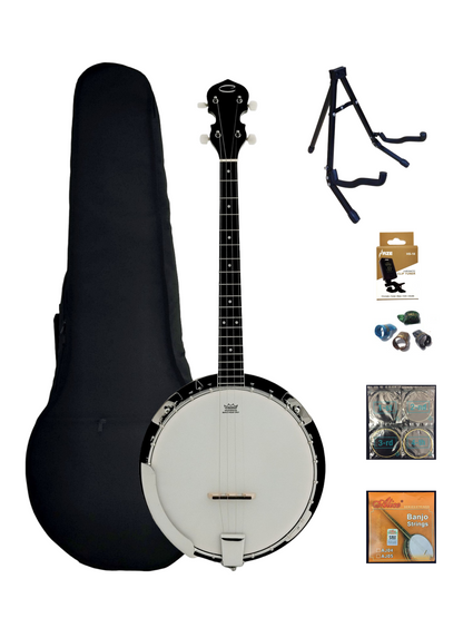 Caraya 4-String Mahogany Body Resonator Tenor Banjo - Natural BJ004EQ2