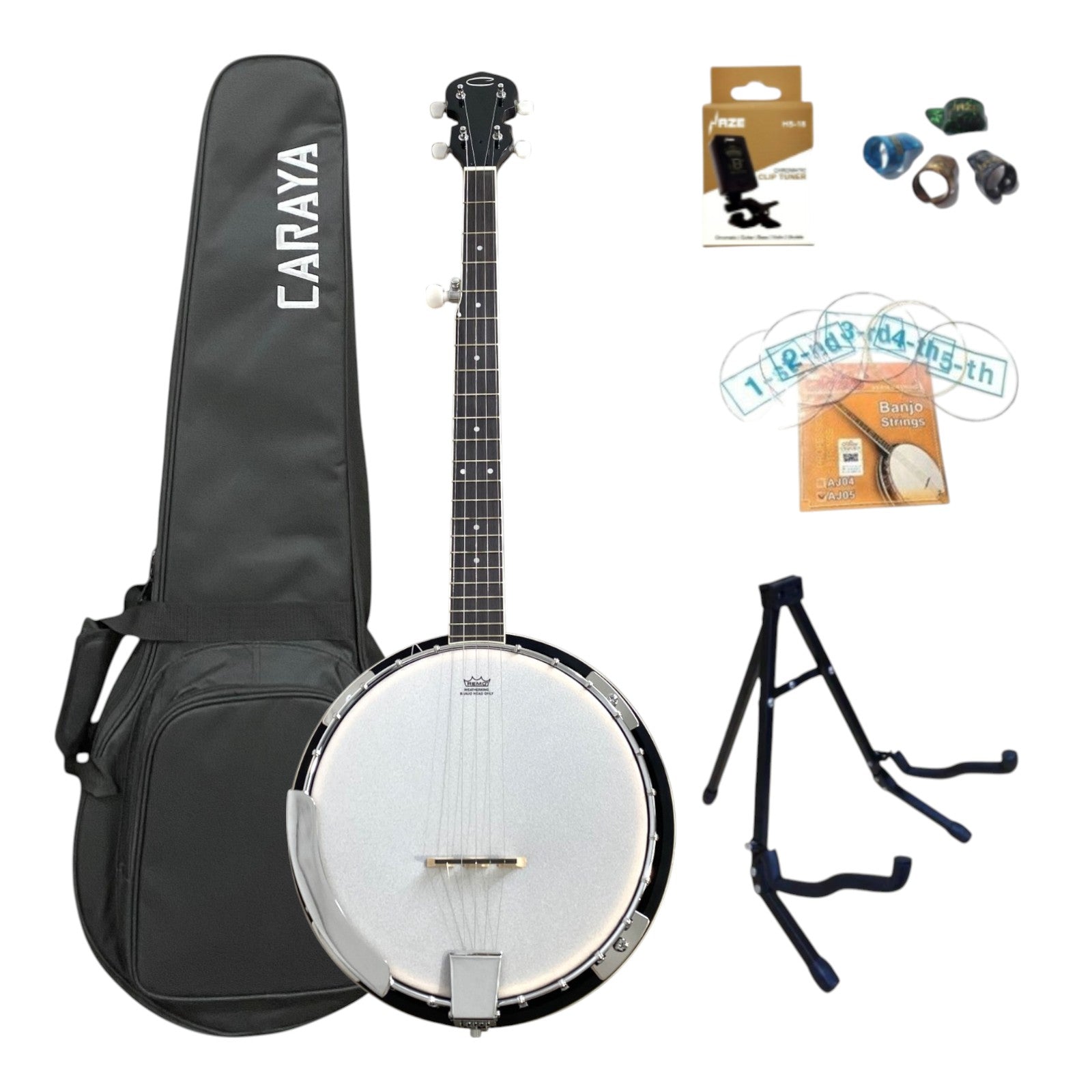 Caraya 5-String Mahogany Body Resonator Banjo - Natural BJ005