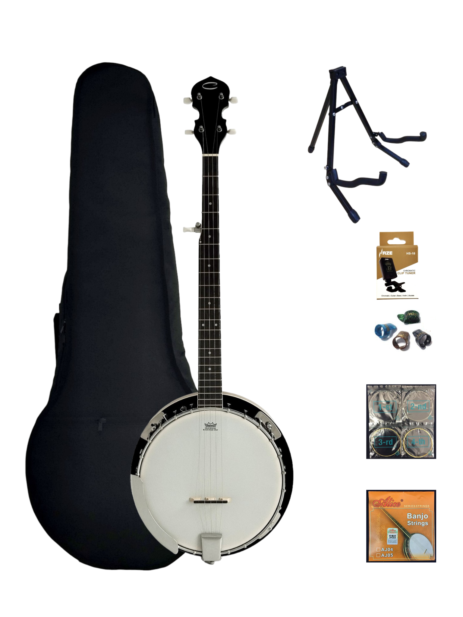 Caraya 5-String Mahogany Body Resonator Banjo - Natural BJ005EQ1