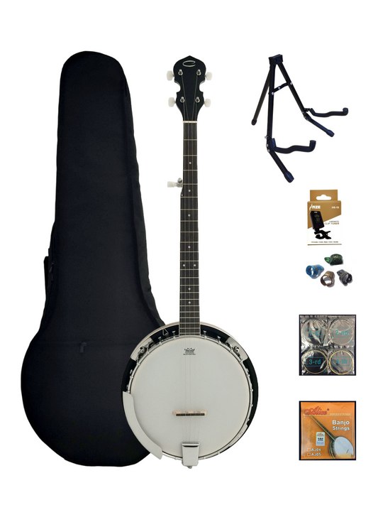 Caraya 5-String Mahogany Body Resonator Banjo with pickup - Natural BJ005EQ2