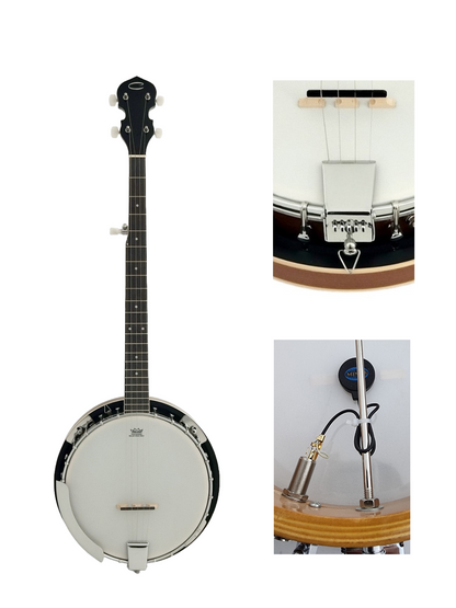 Caraya 5-String Mahogany Body Resonator Banjo with pickup - Natural BJ005EQ2