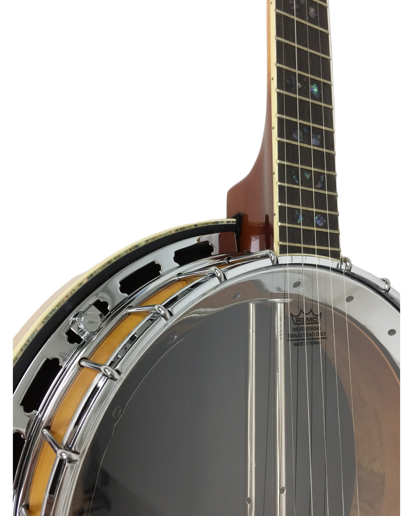 Caraya 5-String Clear Top Resonator Banjo - Tobacco Flame Maple BJ009A