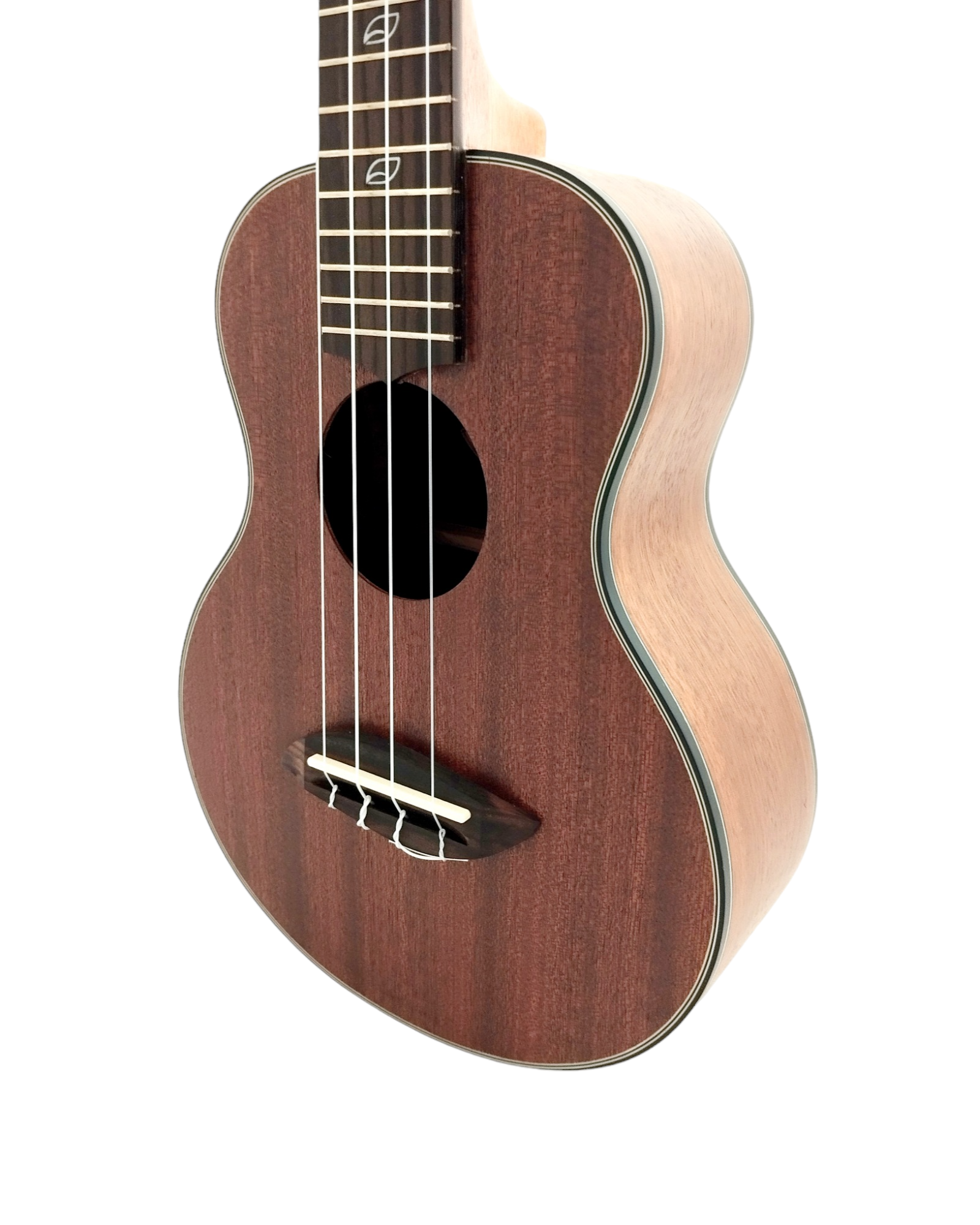 Leaf Series C100 All-Mahogany Concert Ukulele, Satin + 10mm Padded Gig Bag (Pink, Orange, Green)