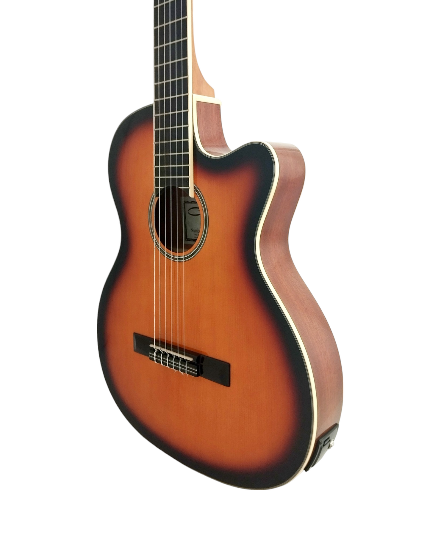 Caraya Spruce Thin-Body Cutaway Built-In Pickup/Tuner Classical Guitar - Sunburst C551BCEQBS