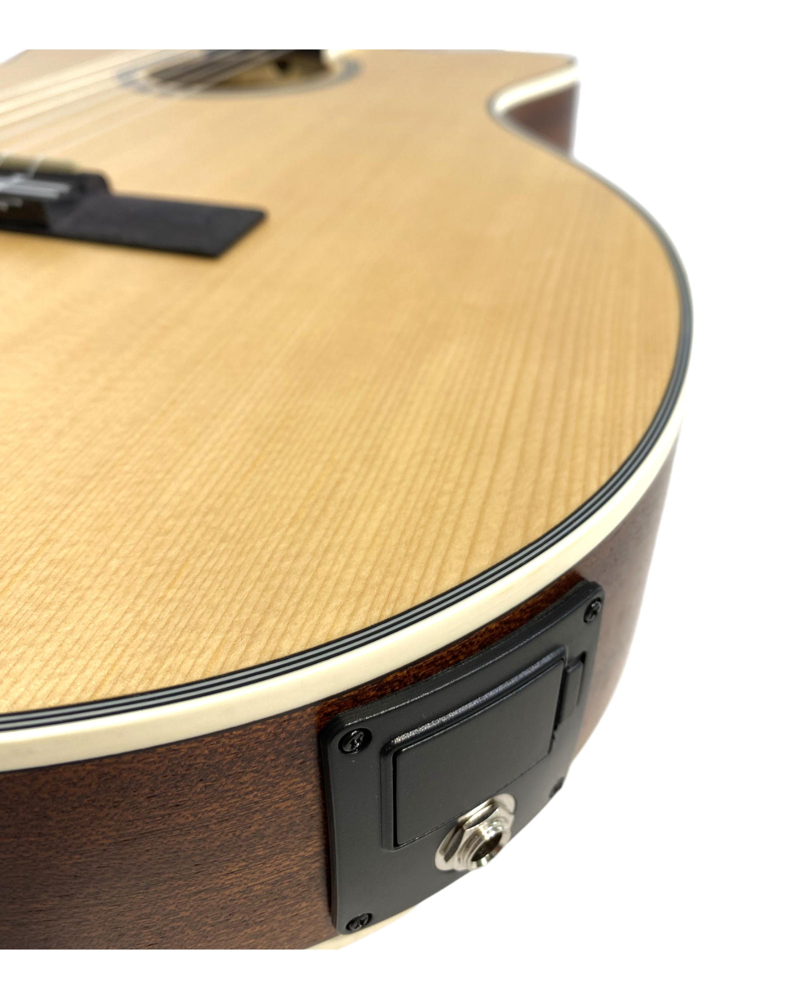 Haze Solid Spruce Fretless Arched Back Thin Body Classical Guitar w/ Built-In Pickups & Tuner in Matte - C551BCEQSMFL