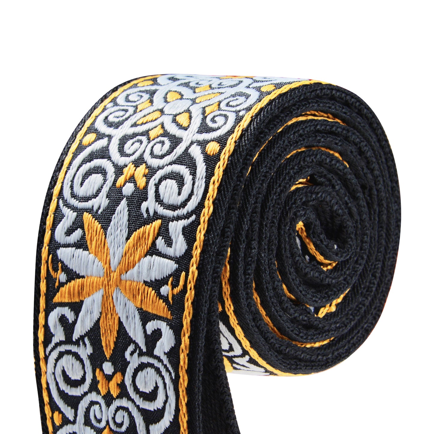 Amumu Hootenanny Embroidery Guitar Strap Yellow Cotton - CO03EYL