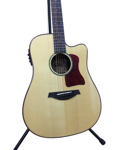 Gosila CS801310CEQ Solid Spruce Top Fishman Pickup/Tuner Cutaway Acoustic Guitar - Natural