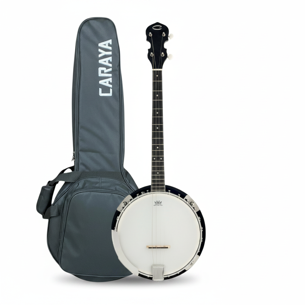 Caraya 4-String Mahogany Body Resonator Tenor Banjo - Natural BJ004
