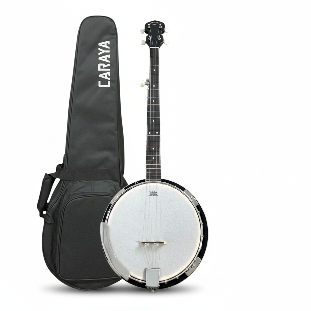 Caraya 5-String Mahogany Body Resonator Banjo - Natural BJ005