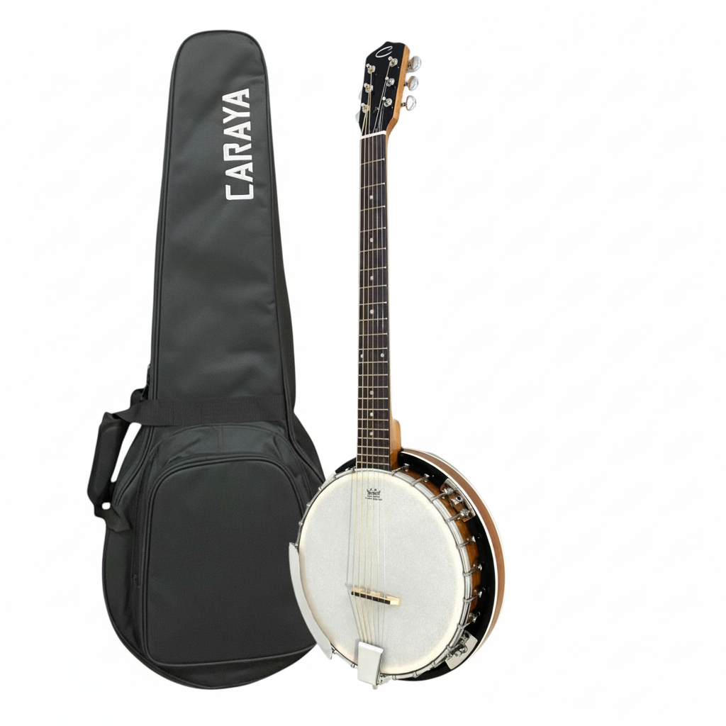 Caraya 6-String Mahogany Body Resonator Banjo - Natural BJ006