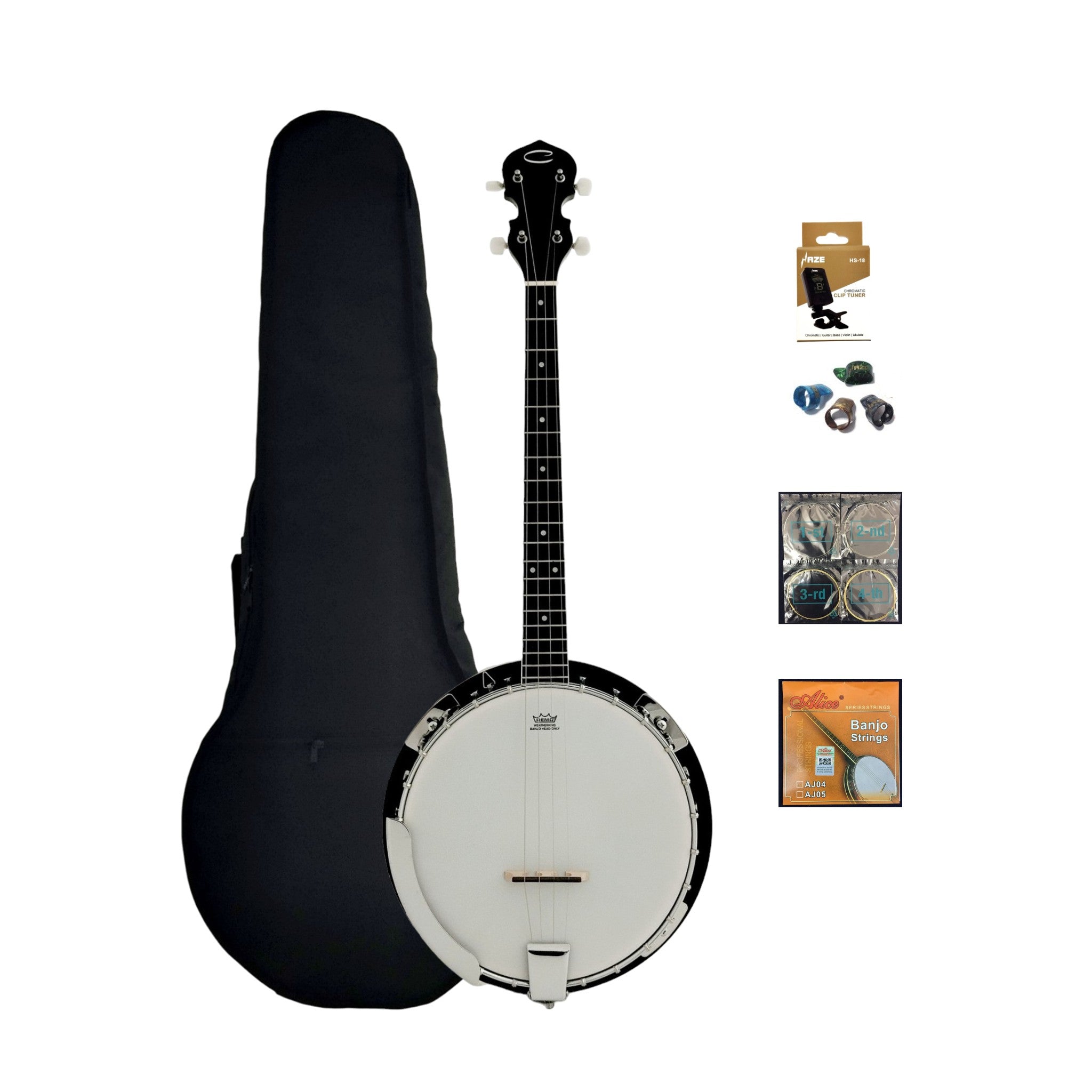 Caraya 5-String Mahogany Body Resonator Banjo - Natural BJ005EQ1