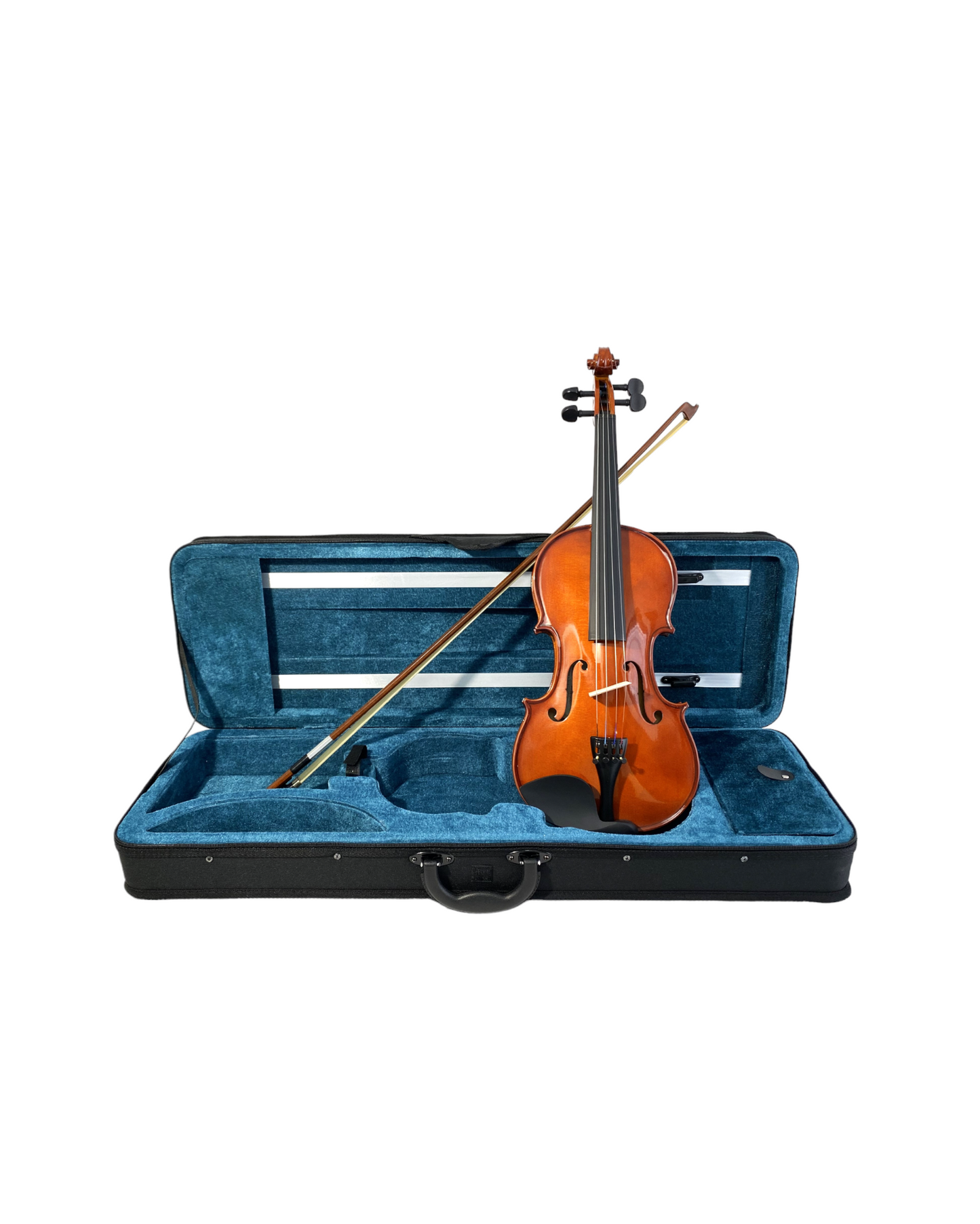 Caraya 4/4-1/16 size Violin outfit w/Extra strings, Foam Hard Case, Bow, Rosin,Tuner, Grip, Shoulder Rest, Stand, Collimators- MV001PK2