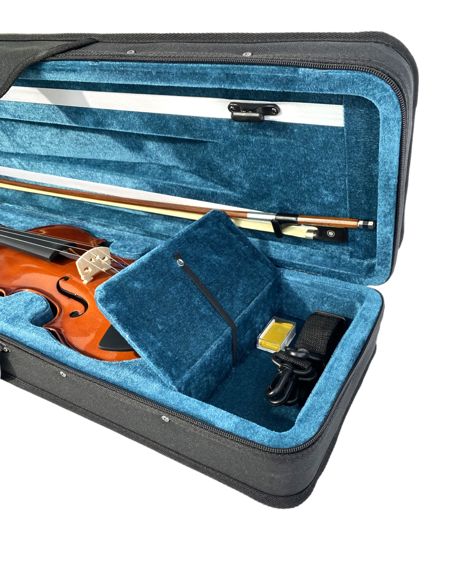 Caraya MV001 4/4-1/16 size Violin outfit w/Extra strings, Foam Hard Case, Bow, Rosin,Tuner, Grip, Shoulder Rest, Stand, Collimators