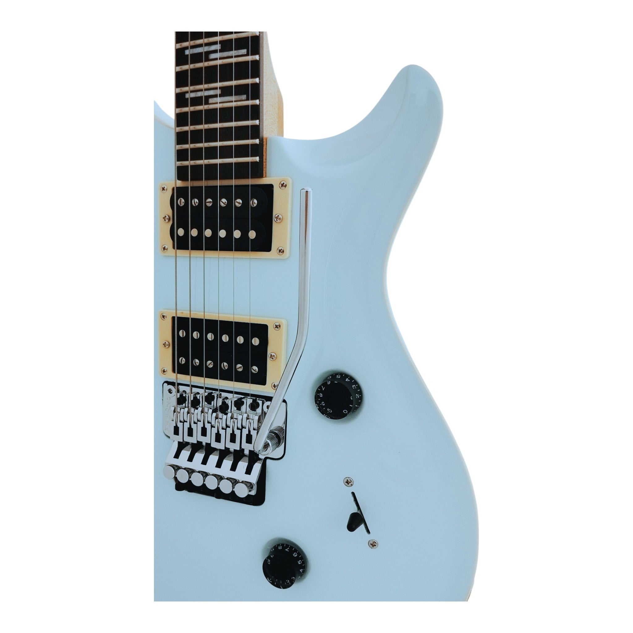 Caraya PRS24FR Light Blue Electric Guitar with Floyd Rose Bridge
