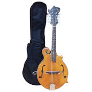 Caraya SMA938 F-Style Mandolin, Solid Spruce, Flame Maple Mandolin w/F Holes + Free Gig Bag