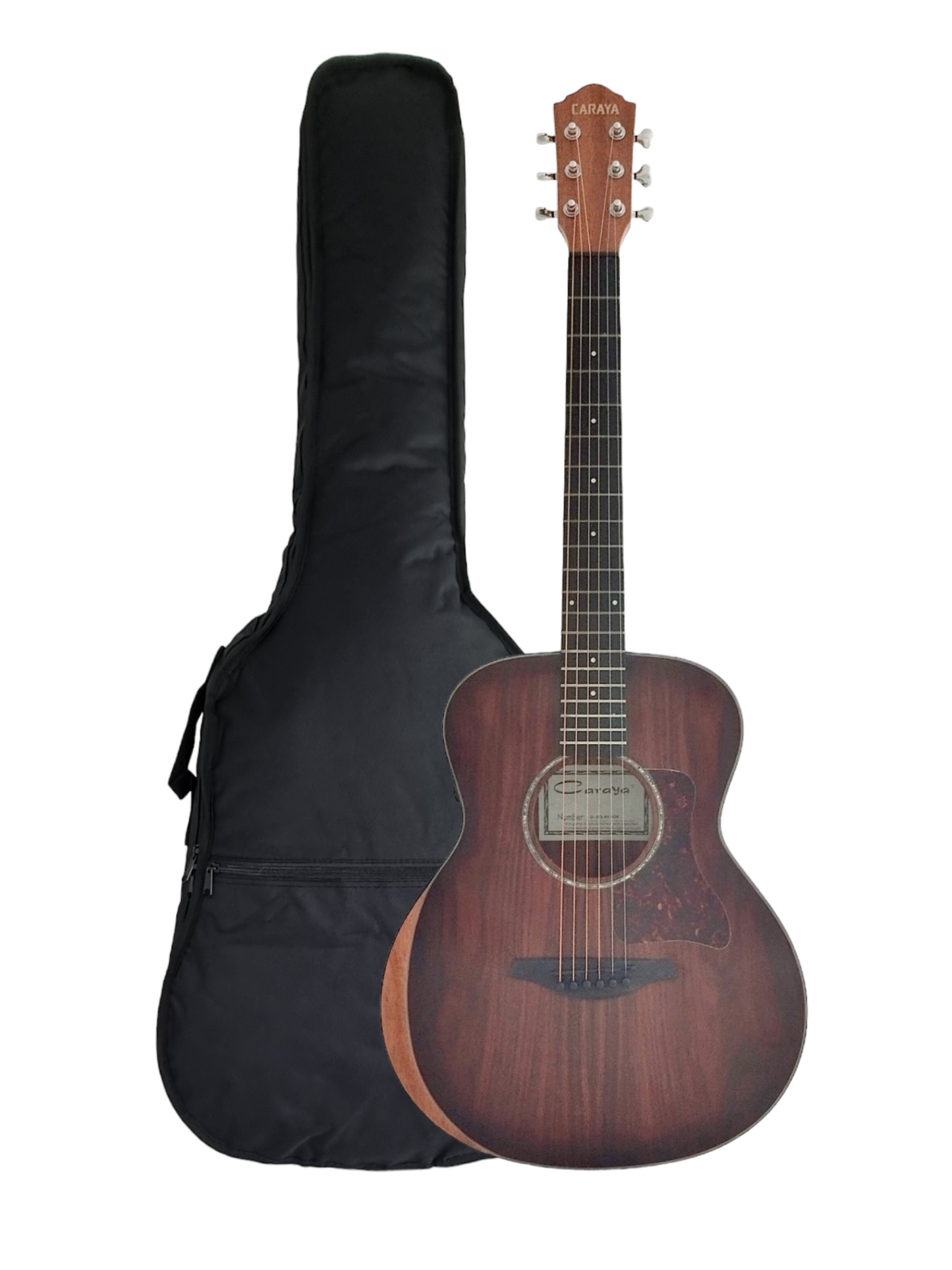 Caraya D36SKOA Traveller Guitar with Double OS1 Vibration Pickup