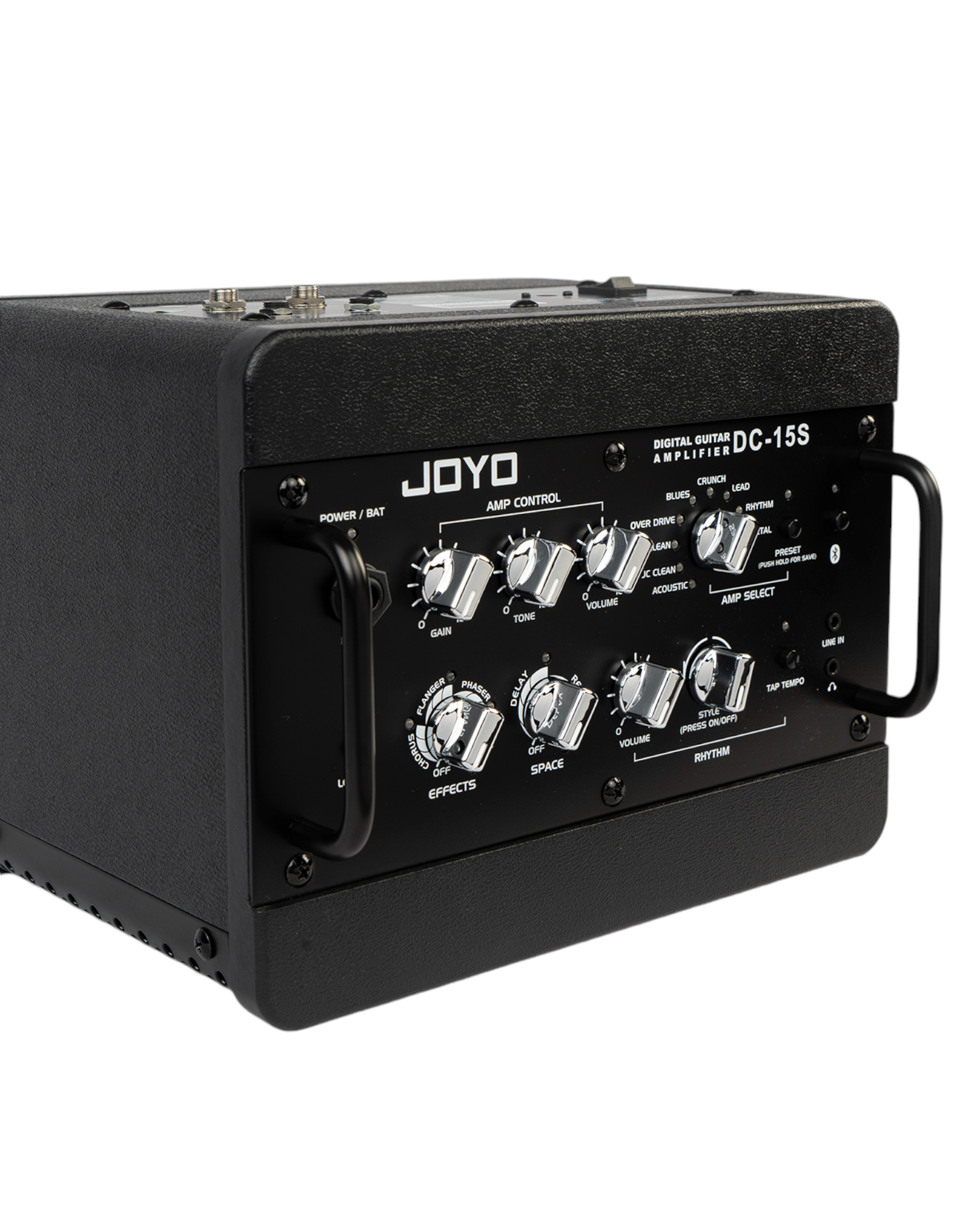 Joyo 15W Portable Digital Amp for Electric and Acoustic Guitar w/ Built-In Effects & Drum Machine - DC15S