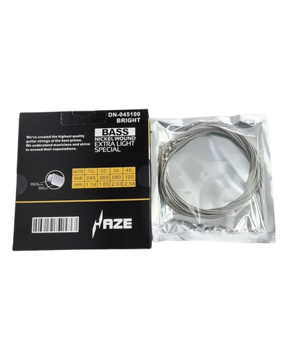 Haze DN0454 Electric Bass Guitar Strings (Extra Light) – 4 Strings 0.045-0.100