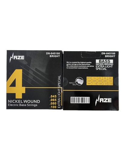 Haze DN0454 Electric Bass Guitar Strings (Extra Light) – 4 Strings 0.045-0.100