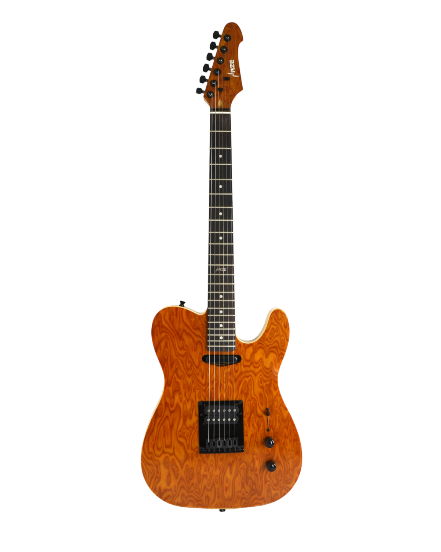 Haze Lightweight HS Paulownia Swirl Veneer HTL Electric Guitar - Natural HSTL1930970B