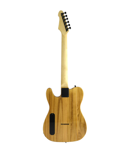Haze Lightweight HS Paulownia Swirl Veneer HTL Electric Guitar - Natural HSTL1930970B