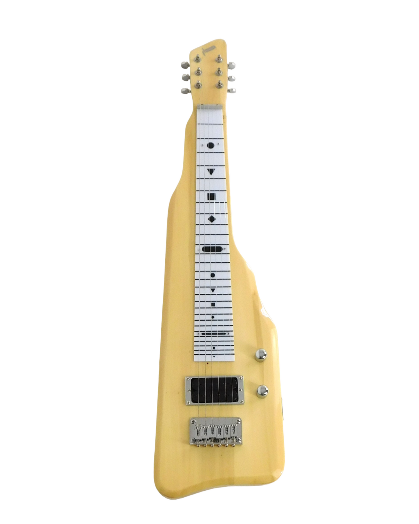 Haze SEG217N Solid Poplar Body Electric LAP Steel Guitar, Natural + Free Gig Bag