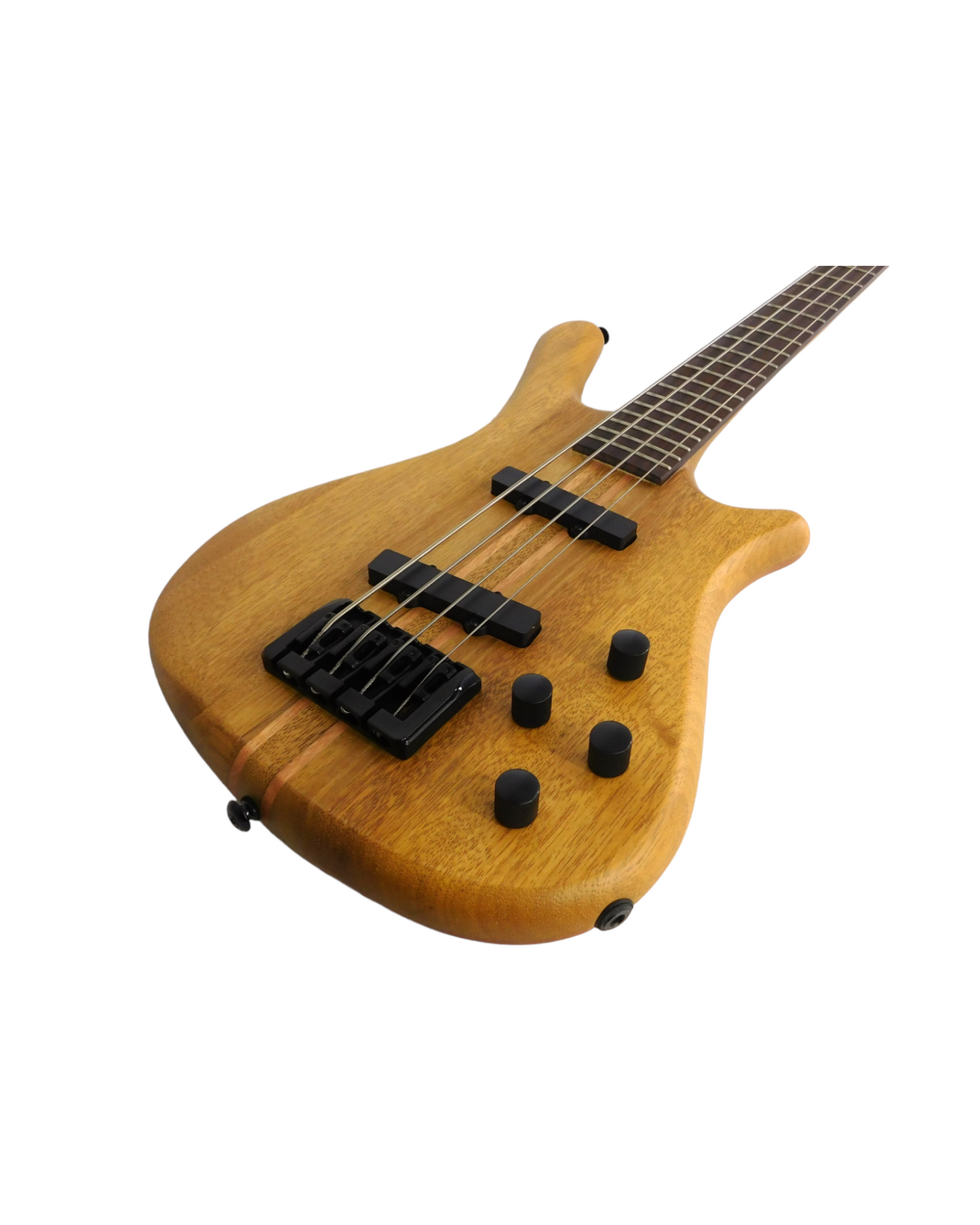 Haze Solid Walnut Neck-Thru Active Single-Coil WR Electric Bass Guitar - Natural SPB3213N