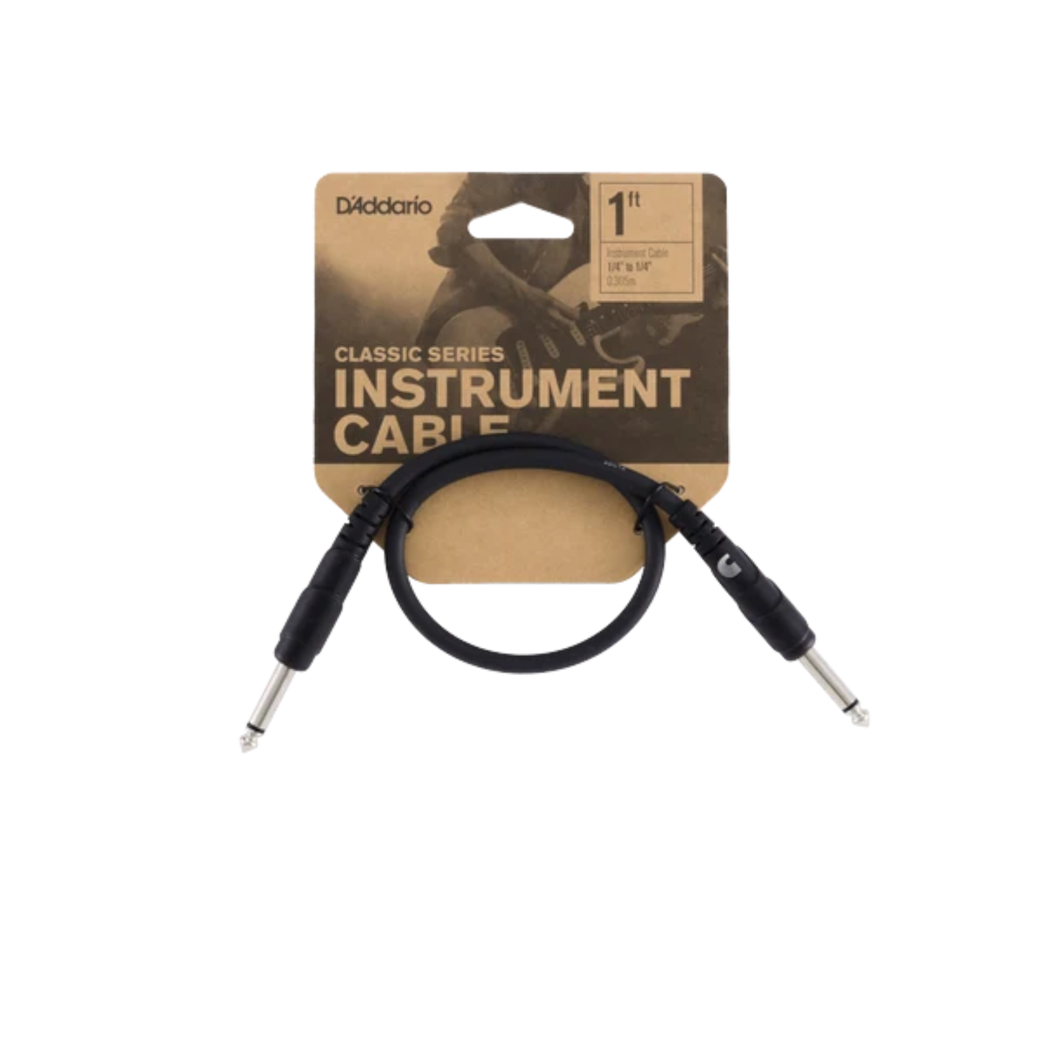 D'Addario 1ft Classic Series Straight Patch Cable - Single Cable