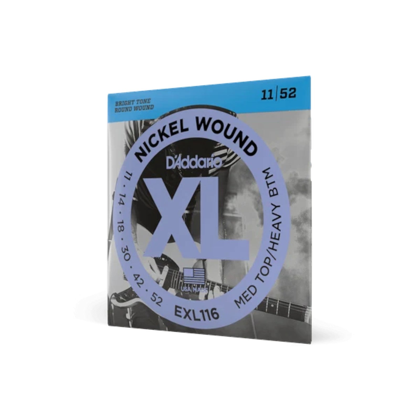 D'Addario 11-52 Nickel Wound Electric Guitar Strings - Medium Top/Heavy Bottom (.011 - .052) (EXL116)