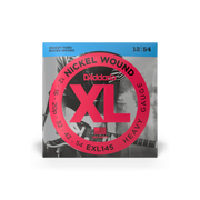 D'Addario 12-54 XL Nickel Wound Electric Guitar Strings - Heavy Plain 3rd (.012 - .054) (EXL145)