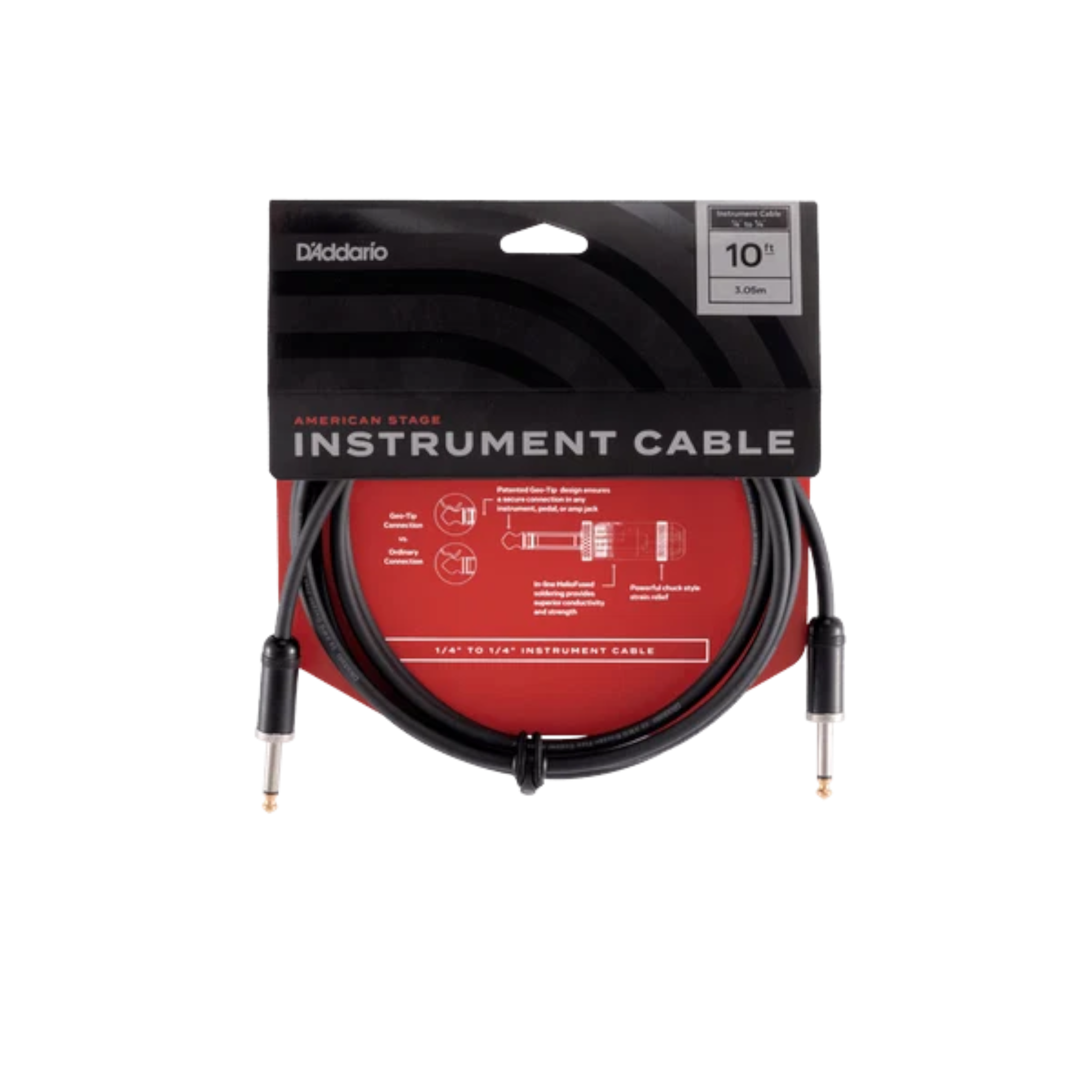 D'Addario American Stage 1/4" Jack Instrument Cable - Straight-Straight