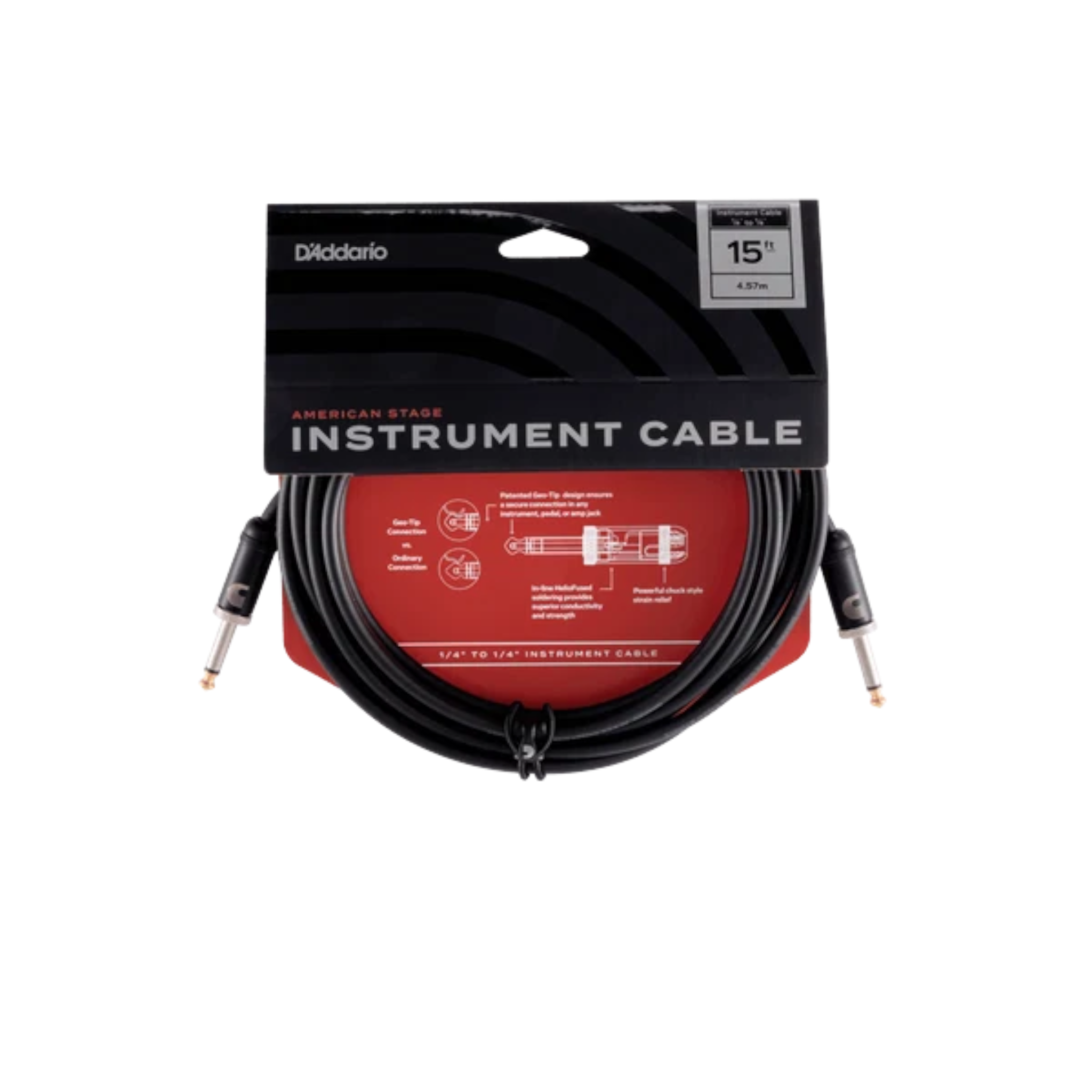 D'Addario American Stage 1/4" Jack Instrument Cable - Straight-Straight