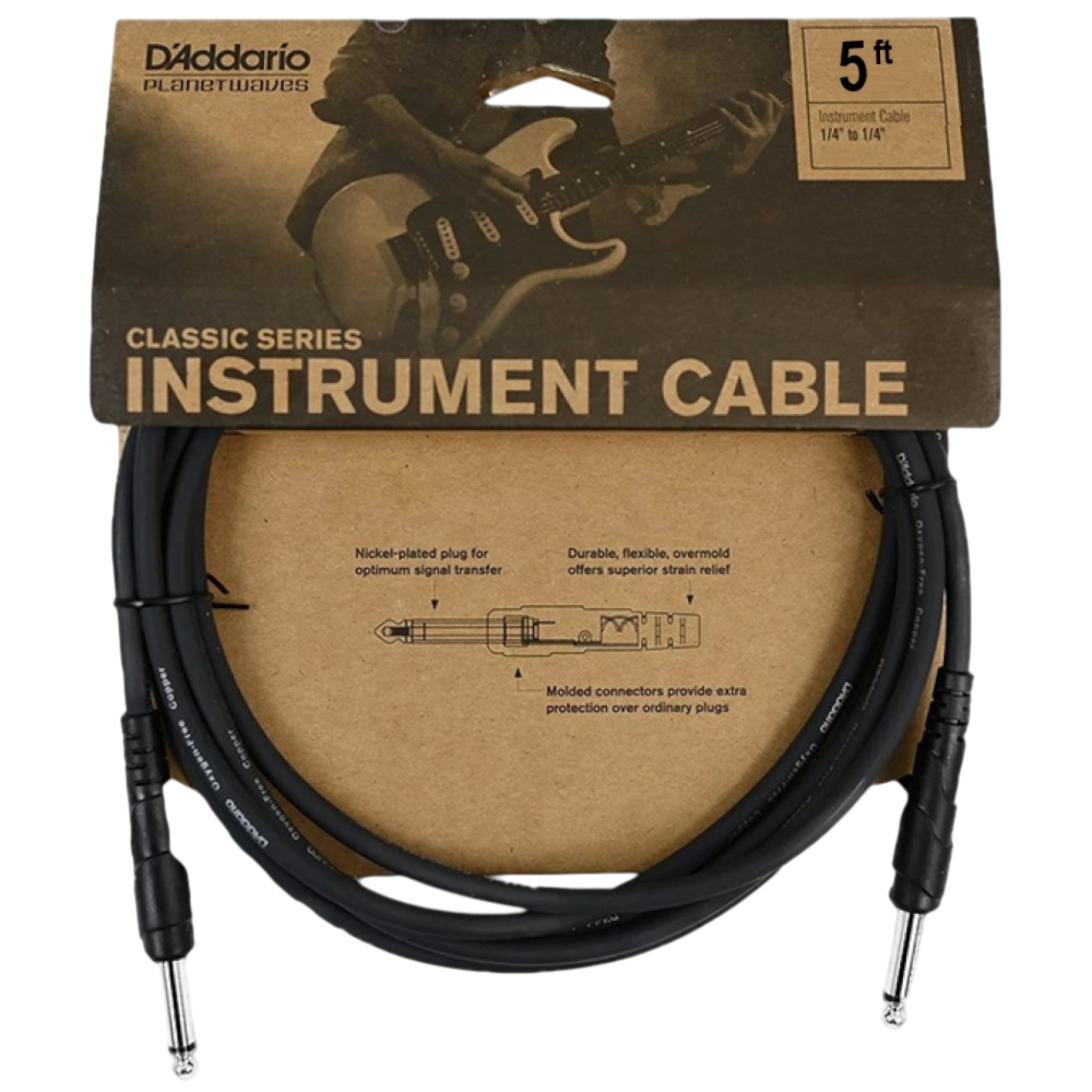 D'Addario Classic Series 1/4" Jack Instrument Cable - Straight-Straight