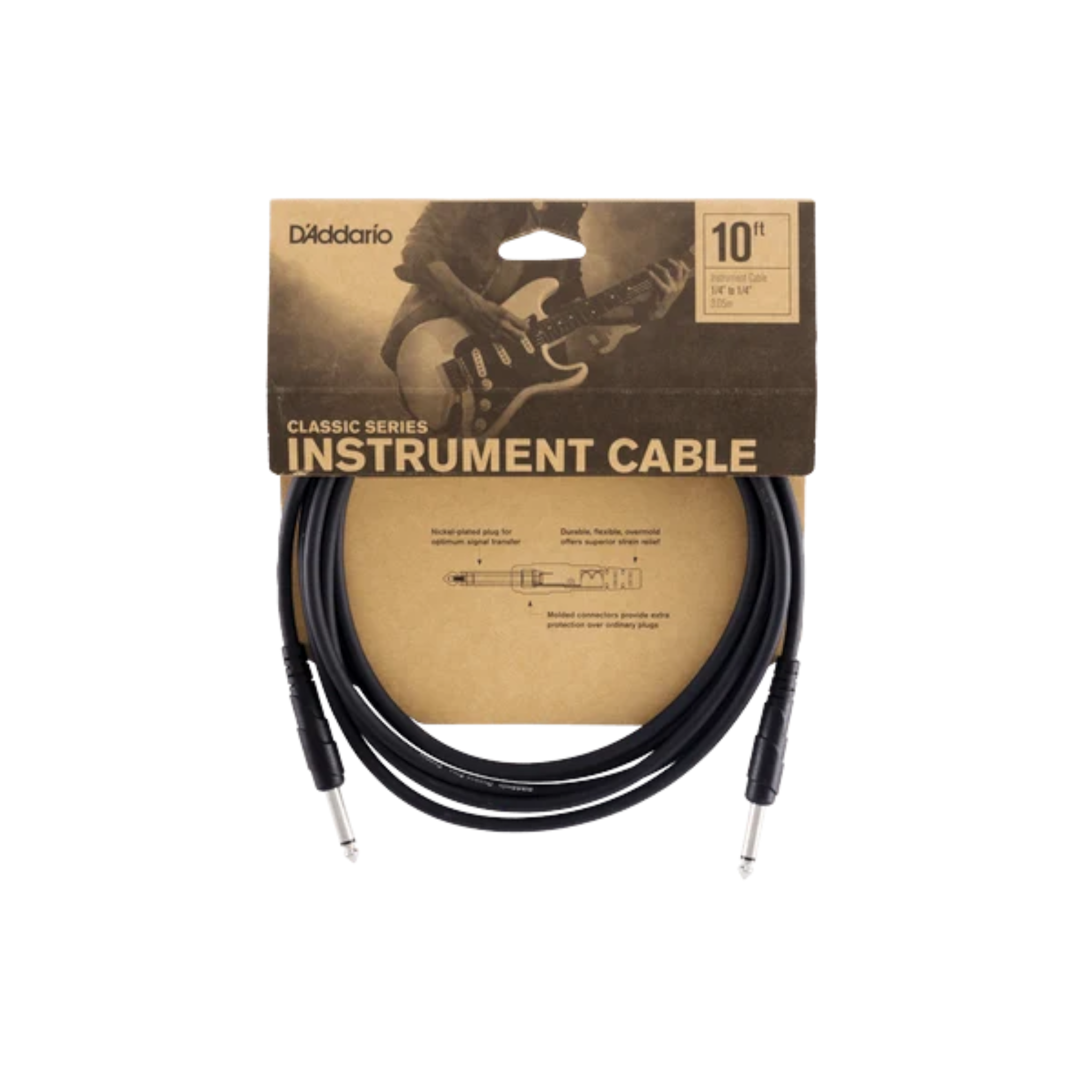 D'Addario Classic Series 1/4" Jack Instrument Cable - Straight-Straight