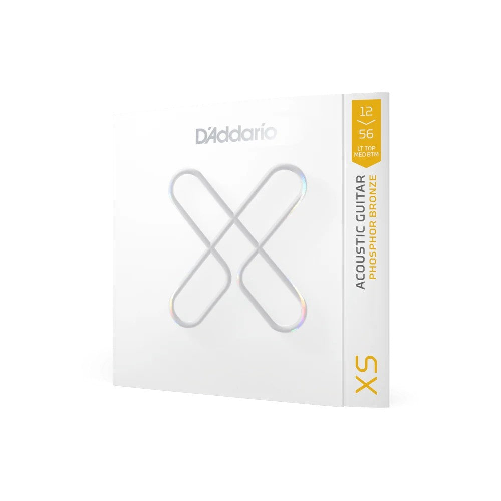 D'Addario 12-56 Coated Acoustic Guitar Strings - Light Top/Medium Bottom (.012 - .056) (XSAPB1256)