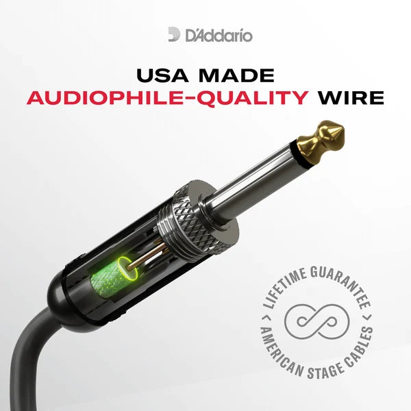 D'Addario American Stage 1/4" Jack Instrument Cable - Straight-Straight
