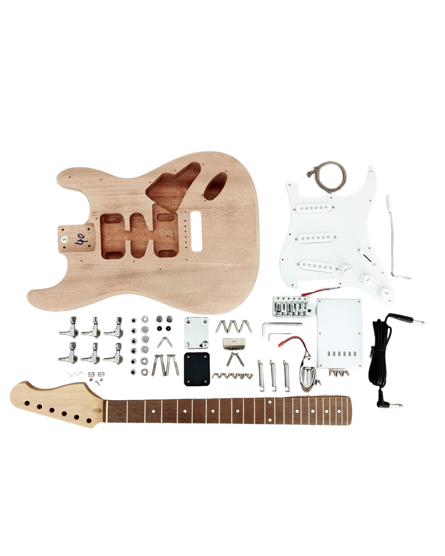 E200MDIY Mahogany Body Electric Guitar DIY Kit, No-Soldering, SSS