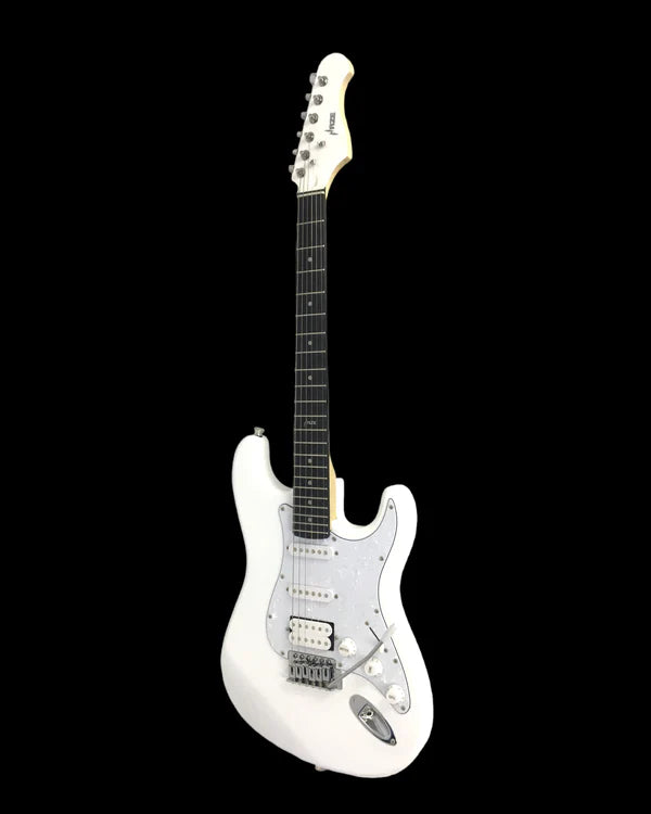 Haze E211 Classic Arctic White HST Electric Guitar Electric Guitar, Amp, Stand Pack!