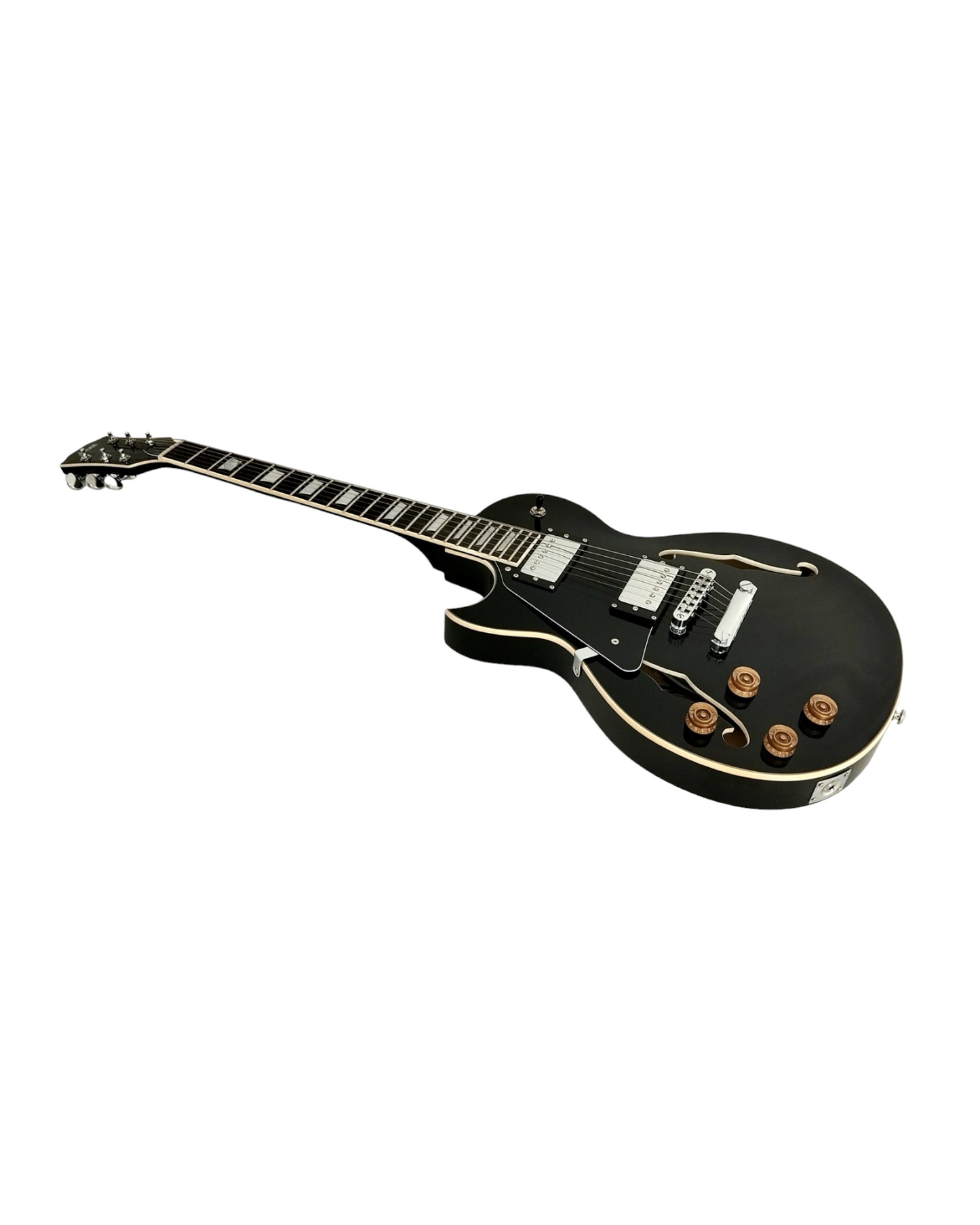 Haze Left Handed Semi-Hollow HH HLP Electric Guitar - Black E239BKLH