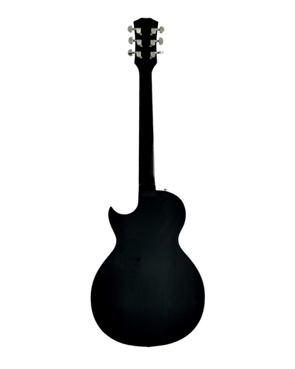 Haze E239BK Semi-Hollow Body Electric Guitar, Black + Free Gig Bag, Picks, Strap